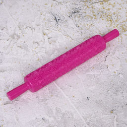 Цена за 2 шт. Скалка пластмассовая фигурная "Розочки-сердечки" 37*5см