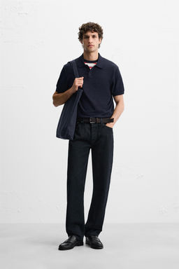 KNIT COTTON - SILK POLO SHIRT