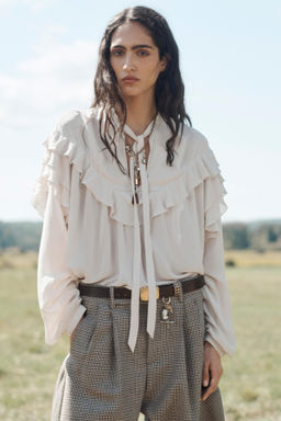 RUFFLED BLOUSE WITH BOW LIMITED EDITION - Zara фото 2