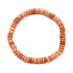 Браслет из кварца диски 6*2мм цв.оранжевый, 16см
