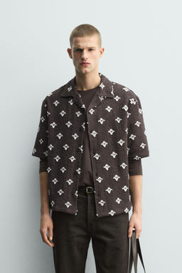 CAMISA JACQUARD TEXTURA / Marr?n / Topo - Zara фото 2