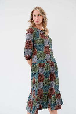 Платье женское из кулирки Софи спилы зеленые - Амадэль фото 4