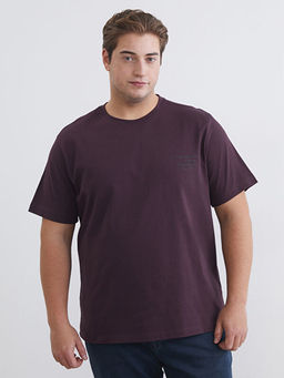 B?y?k Beden Bask?l? Penye Erkek Ti??rt