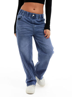 Джинсы-багги для девочек - Синий мир фото 5