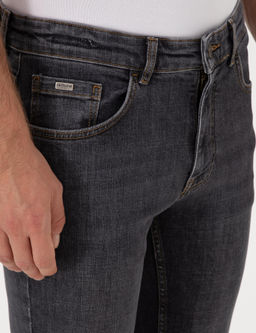 Antrasit Slim Fit Pamuk Kar___ml_ Jean Pantolon