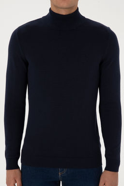 Erkek Slim Fit Yar_m Bal_k__ Yaka Lacivert Basic Kazak - U.s. polo assn фото 13