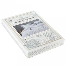 Постельное белье, комплект Евро Макси Облако, 4 предмета: пододеяльник на пуговицах 240х215см, простыня 220х240см, 2 наволочки 50х70см с клапаном-запахом, сатин 135г/м2, хлопок 100%, упаковка классическая ПВХ 34,5х41см, Домашняя мода (Россия)  фото 3