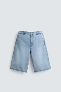 LIMITED EDITION RELAXED FIT DENIM BERMUDA SHORTS - Zara фото 6