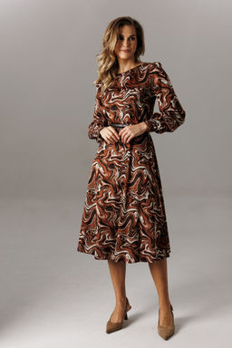 Платье Lars Style 1194 принт шоколадно-молочный