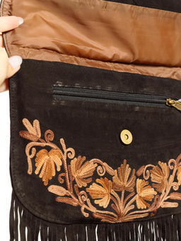 Сумка замшевая с бахромой через плечо 1109/14 - Ганг фото 4