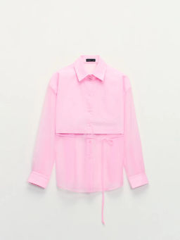 Рубашка из комбинированной ткани / Zarina