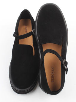 06-DLG05-3 BLACK Туфли женские (натуральная замша)