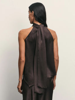 Блузка-топ с воротником халтер / Zarina  фото 5