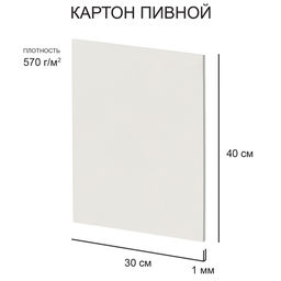 Love2art Картон пивной KLP-26 1 мм 570 г/м2 30 х 40 см 20 шт. белый  фото 8