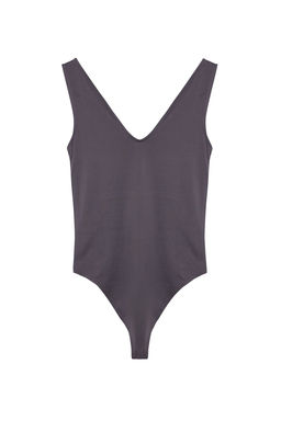 TRENDYOLMILLA Ekru Soft Touch/Yumusak Fitted V Yaka C?tc?tl? Orme Body TWOSS24BD00006  фото 15