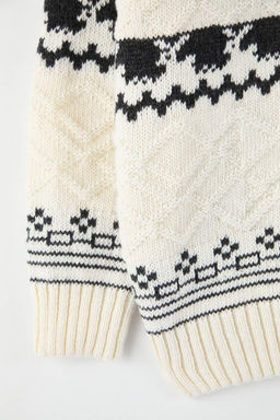 Ekru Regular Bisiklet Yaka Y?lbas? Kazak TMNAW26KZ00004 - Trendyolmilla фото 8