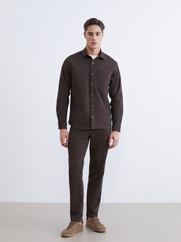 Standart Kal?p G?mlek Yaka Erkek Jean Ceket