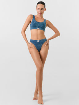 Цена за 2 штуки! Трусы бразилиана женские синий с обработкой эйсид - Mark formelle фото 6