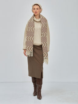 В составе шерсть и кашемир! теплый двусторонний палантин - Tantino фото 2