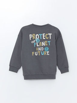 Bisiklet Yaka Bask?l? Uzun Kollu Erkek Bebek Sweatshirt - Waikiki фото 3