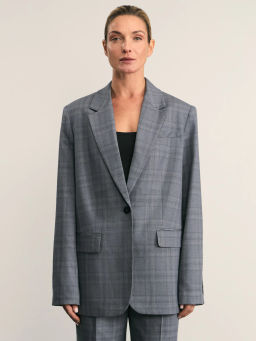 Однобортный жакет в клетку / Zarina  фото 3