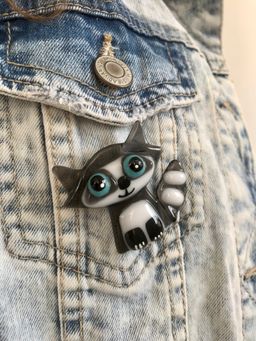 Брошь Енот - Стрекоза фото 6