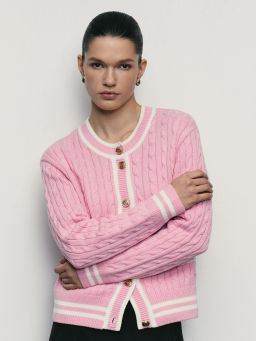 Кардиган с рельефным рисунком из хлопка / Zarina