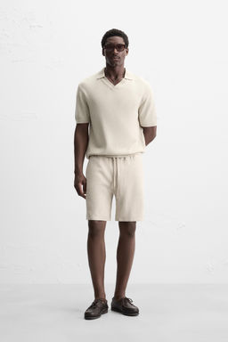 LINEN BLEND BERMUDA SHORTS