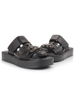 08-PEAG16-2 BLACK Босоножки женские (натуральная кожа)