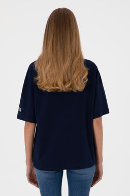 Kad_n Lacivert Oversize Bisiklet Yaka Ti__rt Sepette S_rpriz _ndirim - U.s. polo assn фото 6