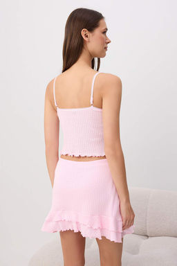 Pembe %100 Pamuklu _ort Etekli Fitilli/Pointel _rme Pijama Tak_m_ THMSS26PT00279 - Trendyolmilla фото 7