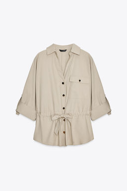 POPLIN SAFARI SHIRT - Zara фото 6