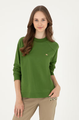 Женский зеленый свитшот Неожиданная скидка в корзине
