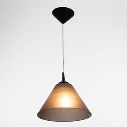 Подвес «Конус» BR 00268, 1×15 Вт, Е27, чёрный/дымчатый, 25×25×15 см