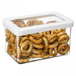 Банка для сыпучих продуктов пластмассовая Степ 1,1л, 16х10х9,5см, белый (Россия)