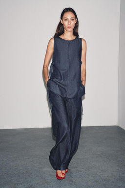 ZW COLLECTION CROSSOVER DENIM TROUSERS