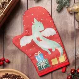 Варежка-прихватка Доляна Подарок 20х28 см, 35% хл, 65% пэ, ватин 250 г/м2