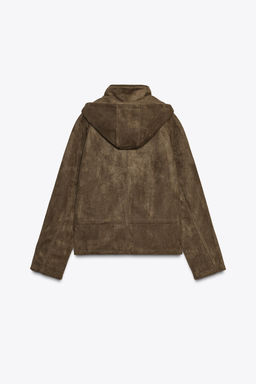 HOODED FAUX SUEDE JACKET - Zara фото 8