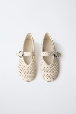 BAILARINA EFECTO RAFIA / Blanco Crudo - Zara фото 4