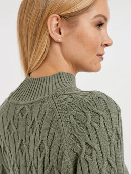 джемпер женский хлопковый с объемным узором и со спущенной линией плеча - Glenfield фото 6