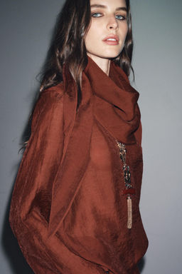 FLOWING BLOUSE WITH MULTI-POSITION SCARF DETAIL ZW COLLECTION - Zara фото 3