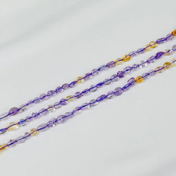 Бусины для украшений из Аметиста и Цитрина (галтовка) 40 см