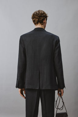 BLAZER REGULAR FIT TRAJE 100% LINO / Marino oscuro - Zara фото 3