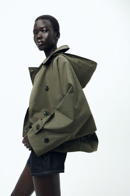 ZW COLLECTION SHORT HOODED TRENCH COAT - Zara фото 3