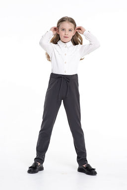 Серые школьные брюки для девочки Инфанта, модель 0412С