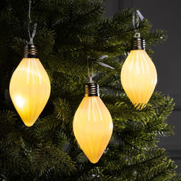 Набор ёлочных шаров Снежное сияние, 3 шт, d=8 см, 3 LED, от батареек AG139, свечение тёплое белое