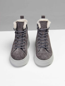 Ботинки 217.ALTAgr. Серый замок замша/Мех