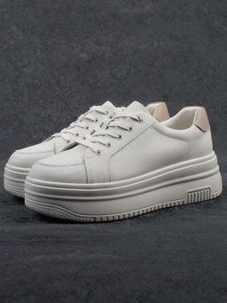03-YC457-1 BEIGE Кроссовки женские (натуральная кожа)
