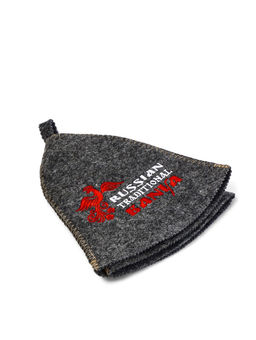 Шапка для бани и сауны «Русские традиции», шерсть 50%, полиэфир 50%, серая