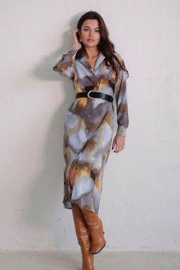 Платье-рубашка с английским воротником принт - Martichelli фото 165